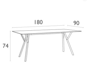 FL Max 180 Hospitality Outdoor Dining Table thumbnail 3