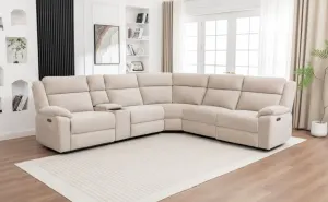 VI Dream Fabric Upholstered 5 Seater Electric Recliner Modular Corner Lounge thumbnail 1