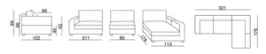 EL Laurel 3 Seater Reversible Chaise Sofa thumbnail 5