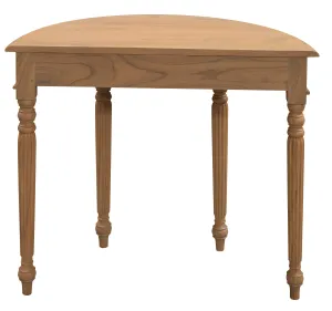 CT Nueva Solid Mindi Timber Turn Legs Half Round Sofa Table thumbnail 6