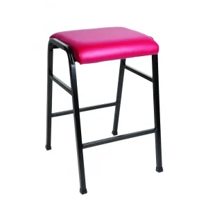 MA Bistro Fabric or Vinyl Upholstered Metal Legs Hospitality Stackable Barstool thumbnail 1