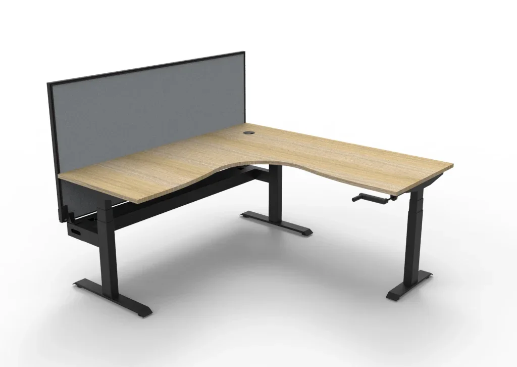 RL Boost Crank Height Adjustable Corner Workstation with SHUSH30 Screen