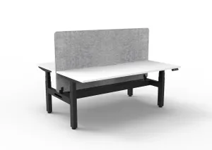 RL Boost+ Height Adjustable 2 User Back to Back Workstation with Grey Eco Panel Screen thumbnail 7