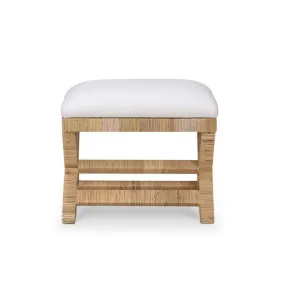 CR Renoir Natural Rattan Fabric Upholstered Bench thumbnail 1