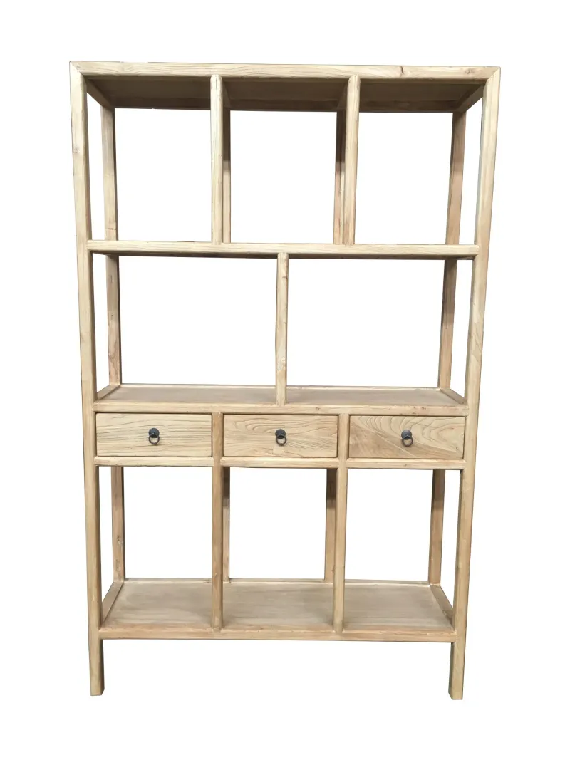MF Chinese Antique Reproduction Recycled Timber Bookself Display Cabinet
