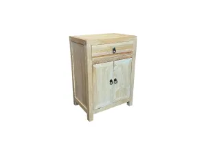 MF Solid Timber 1 Drawer 2 Doors Bedside Cabinet thumbnail 2