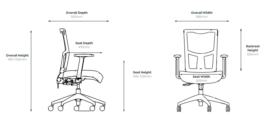 OL Urban Mesh Back Fabric Upholstered Seat Task Chair