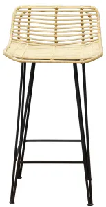 CT RTA Rattan with Black Metal Leg Barstool thumbnail 1