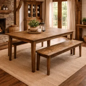 MF Parquetry Recycled Elm Timber Dining Table thumbnail 5