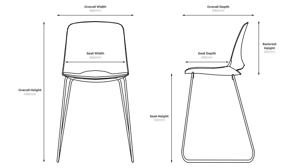 OL Vista Rise Sled Base Hospitality High Chair