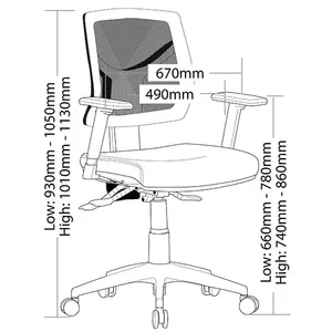 ST Vesta Mesh Back Task Chair with Arms thumbnail 2