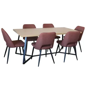 BT April 7 Pce Dining Table with Zara Chair Febric Set thumbnail 3