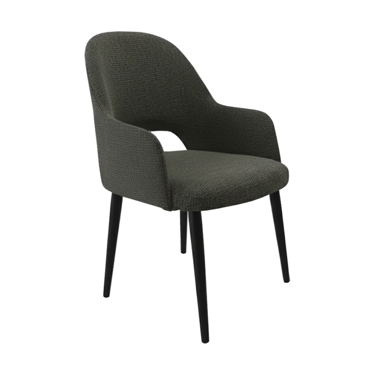 FL Orleans Bourbon Fabric Upholstered Aluminium Legs Hospitality Dining Chair