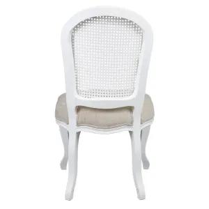 VI Kensington Rattan Round Back Dining Chair – Nat White & Beige thumbnail 6