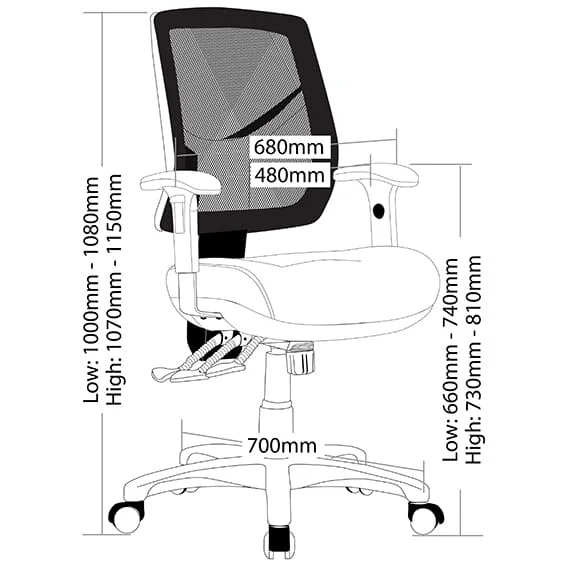 ST Chelsea Mesh High Back Task Chair with Arms