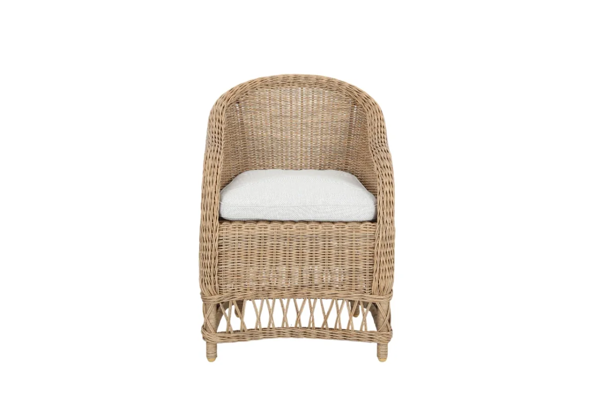 CR Ohana Wicker Outdoor Dining Armchair with Cushion