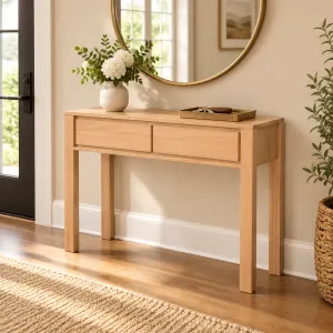 MD Moni Solid Timber 2 Drawer Console Table thumbnail 3