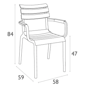 FL Paris Stackable Hospitality Outdoor Armchair thumbnail 3