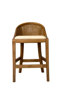 CR Alabama Timber Framed Rattan Back Fabric Seat Counter Stool thumbnail 8