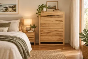 MD Bright Solid Timber 2 Over 4 Drawers Tallboy thumbnail 2