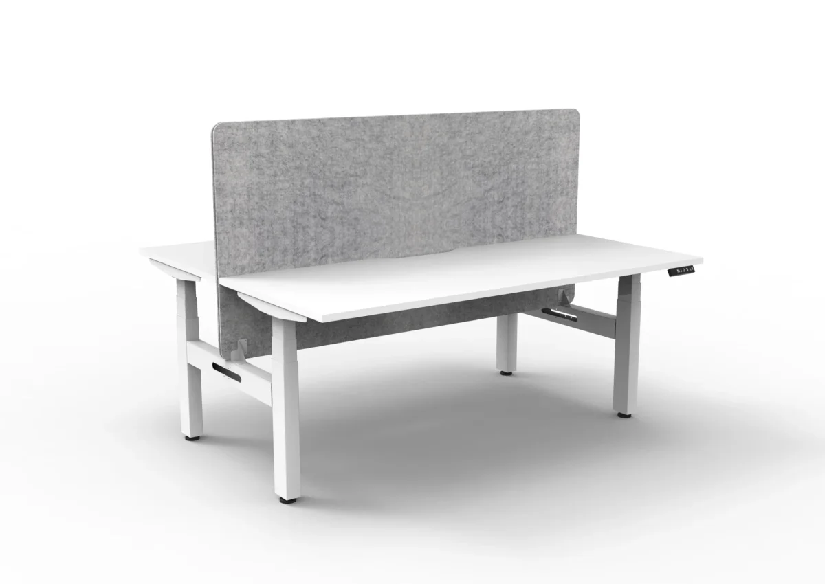RL Boost+ Height Adjustable 2 User Back to Back Workstation with Grey Eco Panel Screen