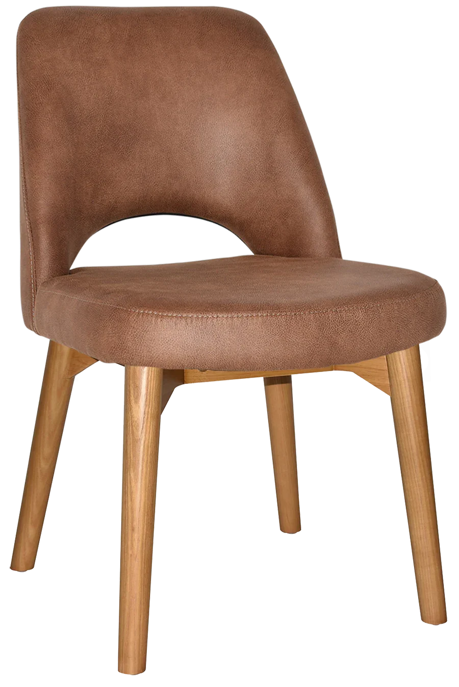 EZ Albury Solid Ash Timber Oak Leg Upholstered Hospitality Dining Chair