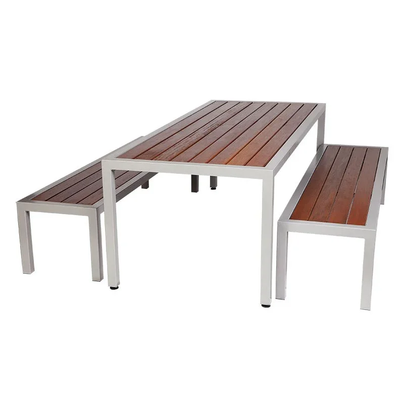 MA Indoor Table with Steel Frame and Timber Slats