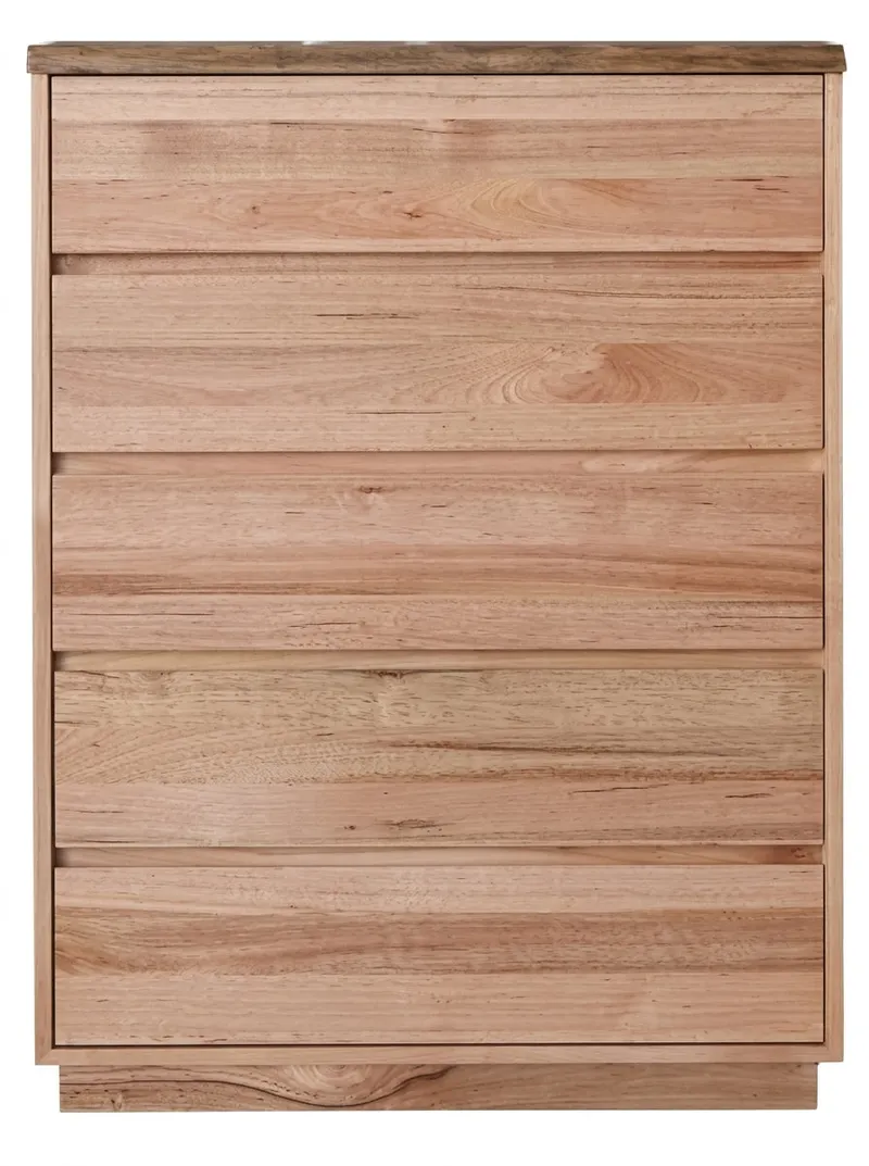 MD Nancy Solid Timber 5 Drawer Tallboy
