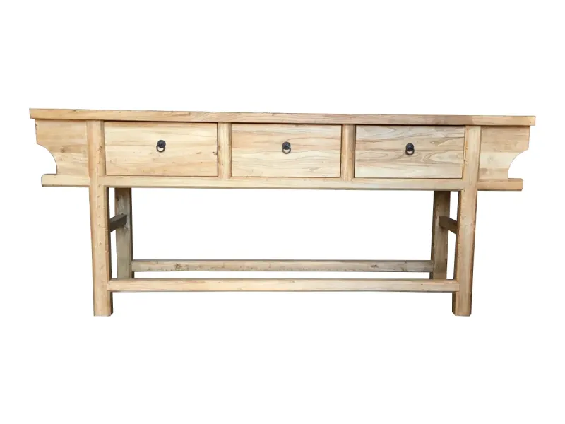 MF Chinese Antique Reproduction Dongbei 3-Drawer Hall Table