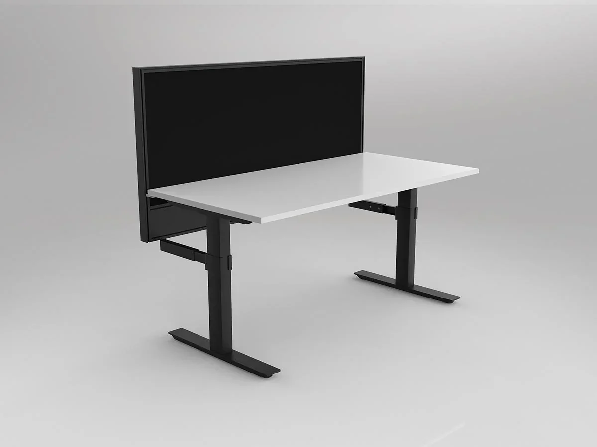 OL Studio50 Deskmount Screens Panel - Breath Fabric with Black Frame - 900mm Height