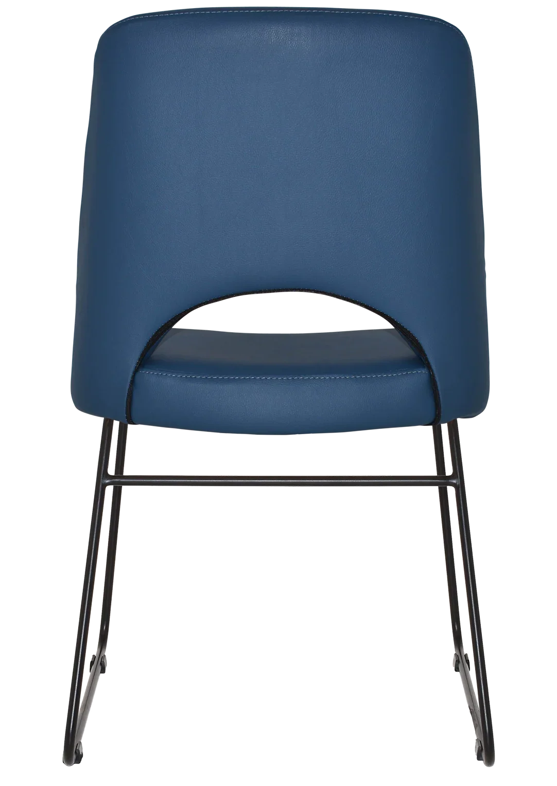 EZ Albury Black Metal Sled Base Upholstered Hospitality Dining Chair