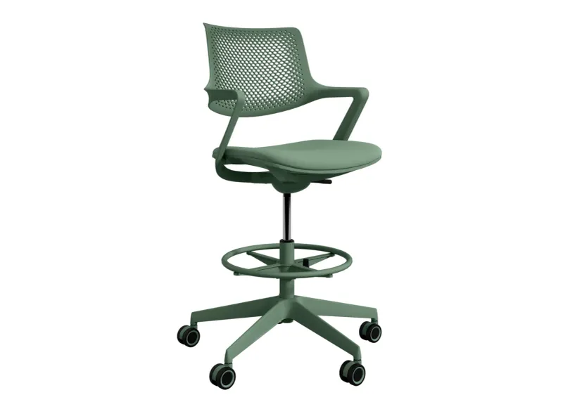 DD Loki Fabric Upholstered Seat Drafting Chair