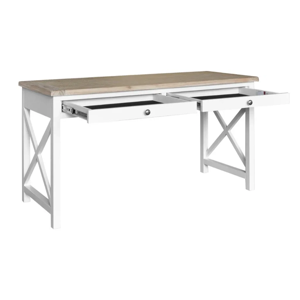 VI Shellwood Solid Timber 2 Drawer Desk