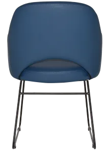 EZ Albury Black Metal Sled Base Upholstered Hospitality Dining Armchair thumbnail 14