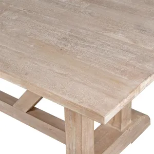 VI Los Lunas 2.2m & 2.8m Large Dining Table – Whitewash Mongowood thumbnail 2