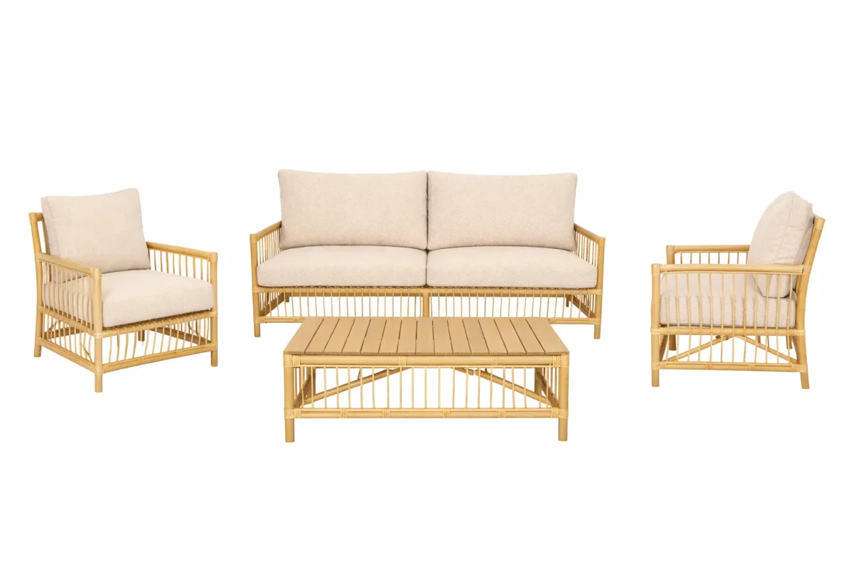 CR Kai 4 Piece Outdoor Lounge Set with Cushion