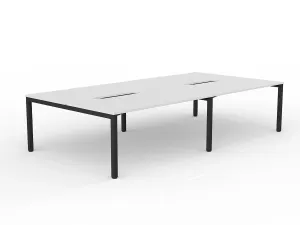 OL Axis 4-User Double Sided Workspace – White Top with Black Frame thumbnail 14