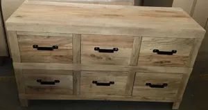 MF Industrial Iron Solid Timber 6 Drawer Sideboard thumbnail 5