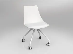 OL Luna White Chair with Castor Base thumbnail 13
