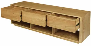 CT Oscar Solid Timber 3 Drawer Entertainment Unit in Natural thumbnail 2