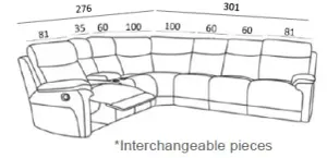 EL Simoca Leather Modular Lounge with Recliners thumbnail 2