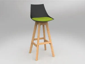 OL Luna Black Barstool with Oak Timber Legs thumbnail 11