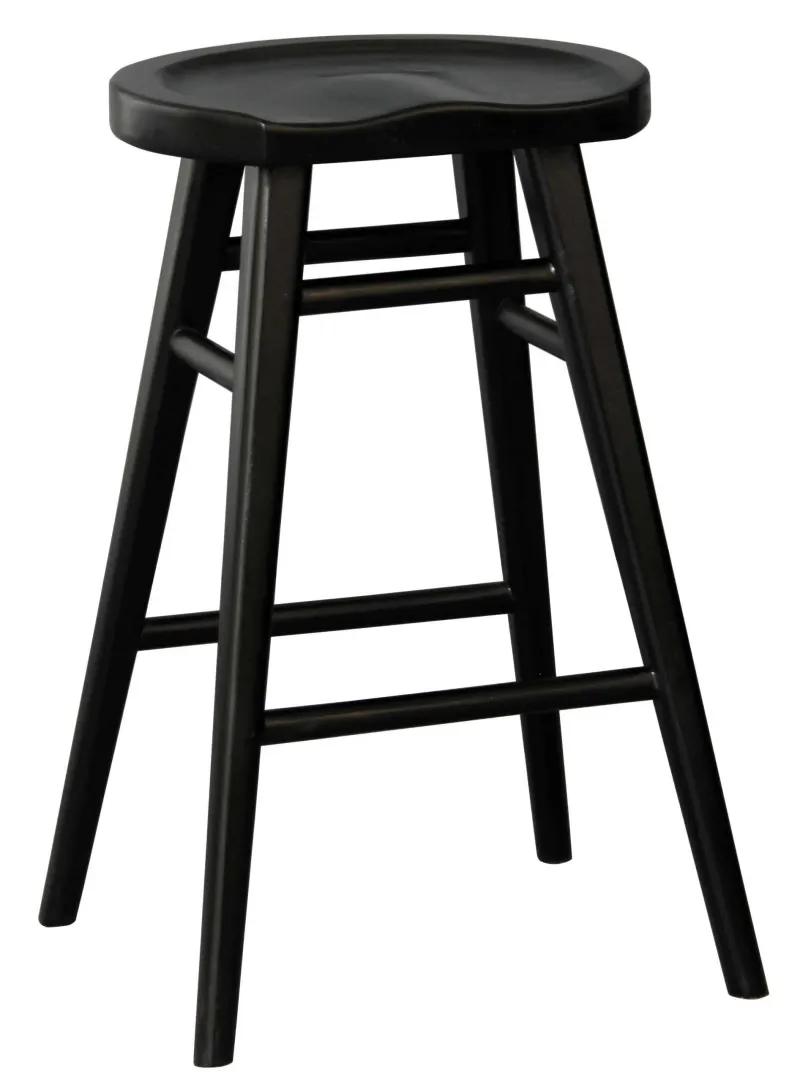 CT Scandinavian Solid Mahogany Timber Bar Stool