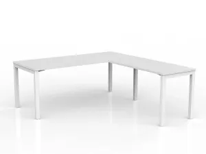 OL Axis Melamine Top Metal Frame Office Desk with Return thumbnail 14