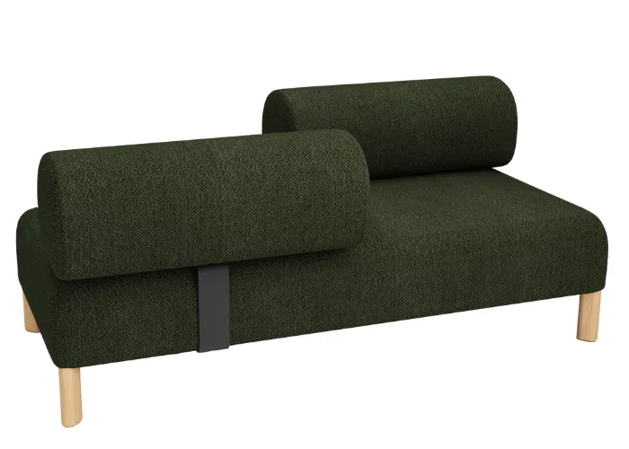 DD Cailloux 2 Seater Fabric Breakout Sofa with 2 Opposite Backrests