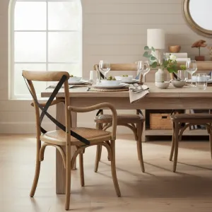 MF Carver Solid Timber Rattan Seat Dining Chair with Armrest thumbnail 3