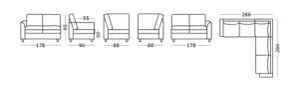 EL New York Fabric Upholstered Cnr 5 seater Sofa thumbnail 3