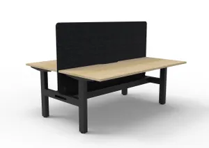 RL Boost Static 2-User Double Sided Workstation with Black Eco Panel Screen thumbnail 1