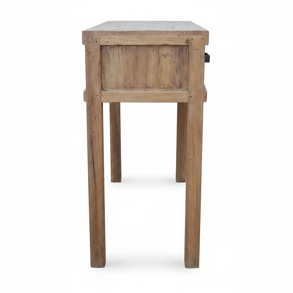 MF Recycled Elm Timber 2 Drawer Hall Table