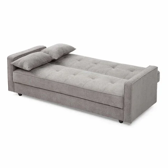 HE Jenny Fabric Upholstered Timber Leg 3 Seater Sofa Bed